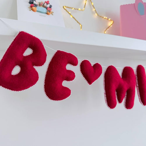 Handmade felt Valentine's Heart Banner garland