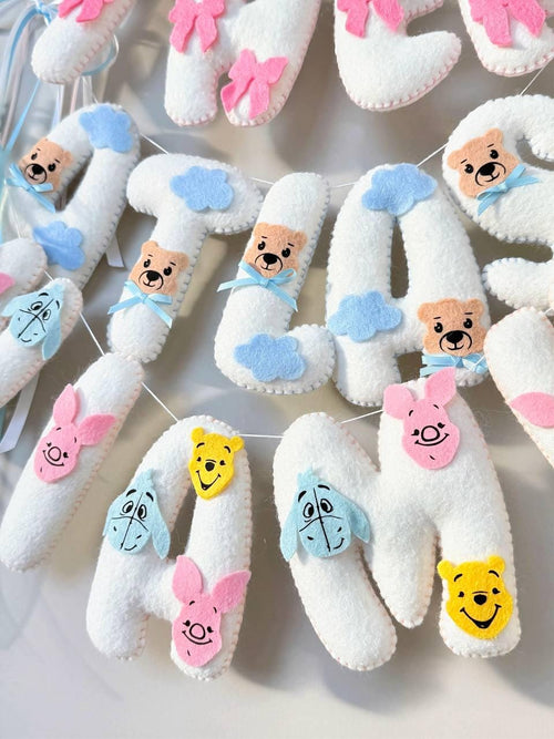 Handmade felt Name Banner — Pastel Bunting garland