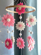 Pink Daisy Floral Baby Mobile