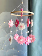 Pink Daisy Floral Baby Mobile