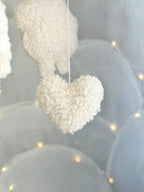 Boucle Sheep Baby Mobile with Clouds