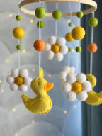 Yellow Ducks Baby Mobile with Clouds & Stars