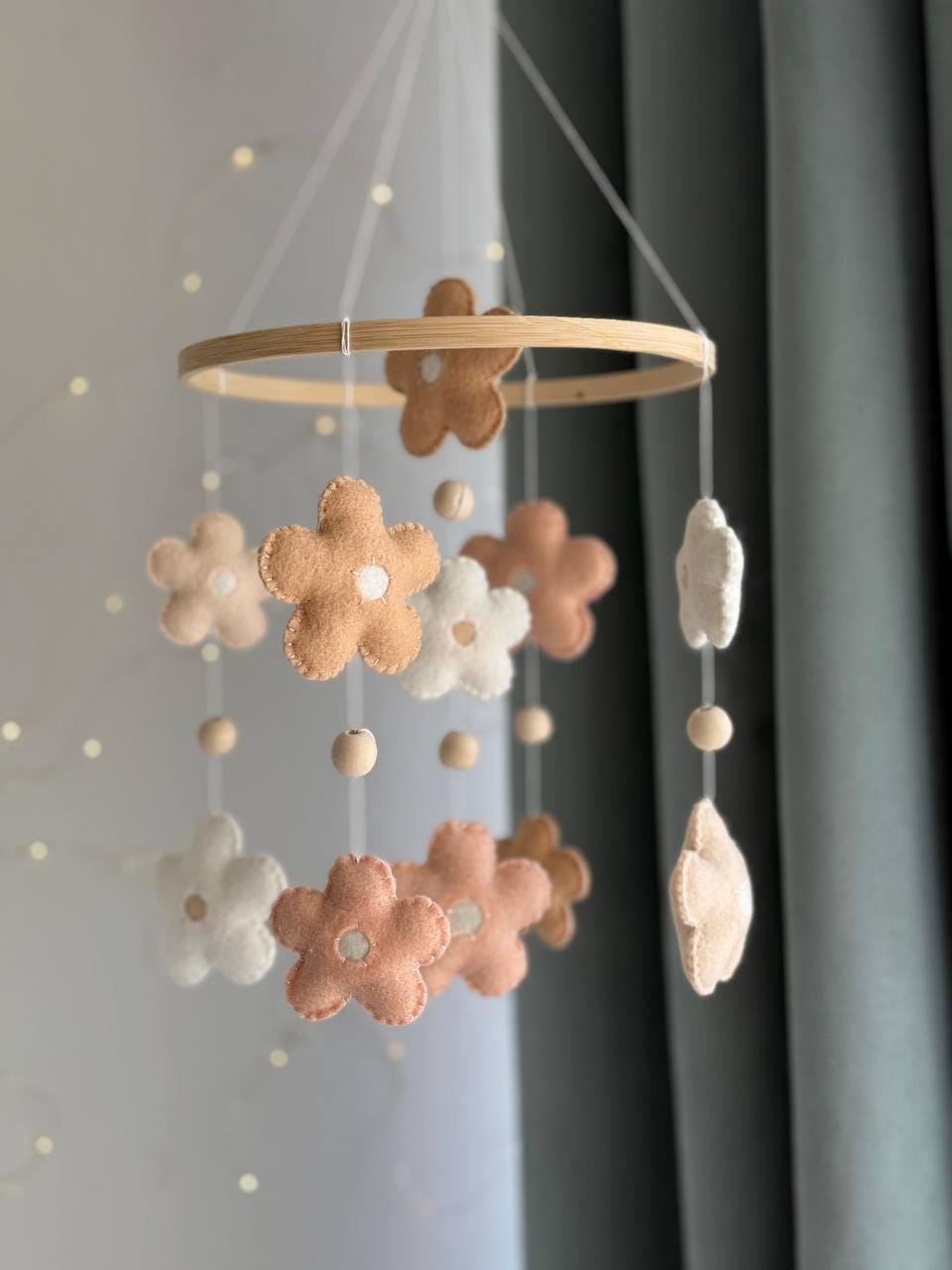 Felt Floral Baby Mobile for Crib