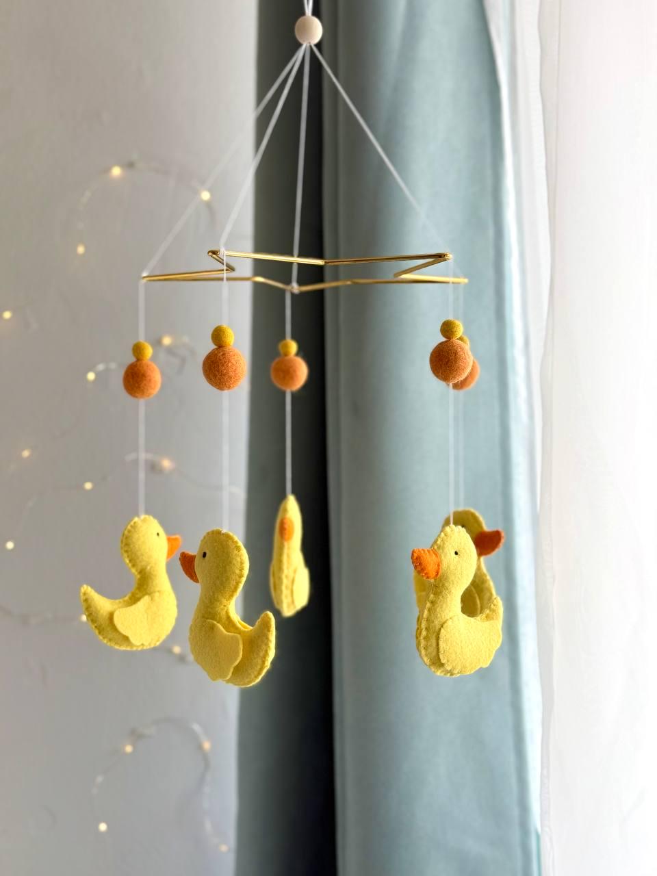 Yellow Ducks Baby Mobile
