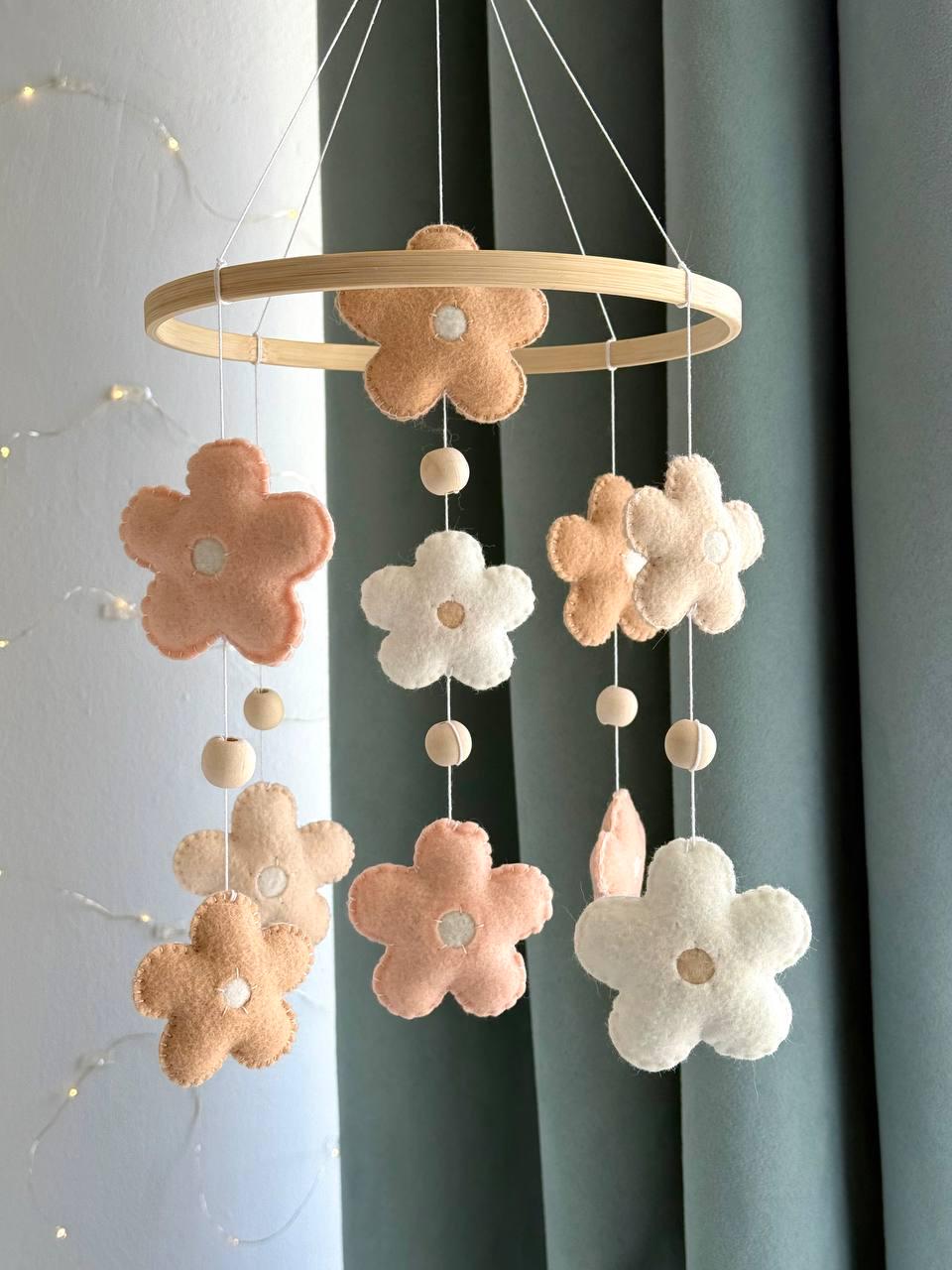 Felt Floral Baby Mobile for Crib