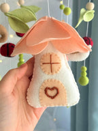 Enchanted Forest with Felt Snail and Mushroom Baby Mobile