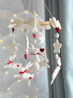 Bunny with Red Hearts Baby Mobile