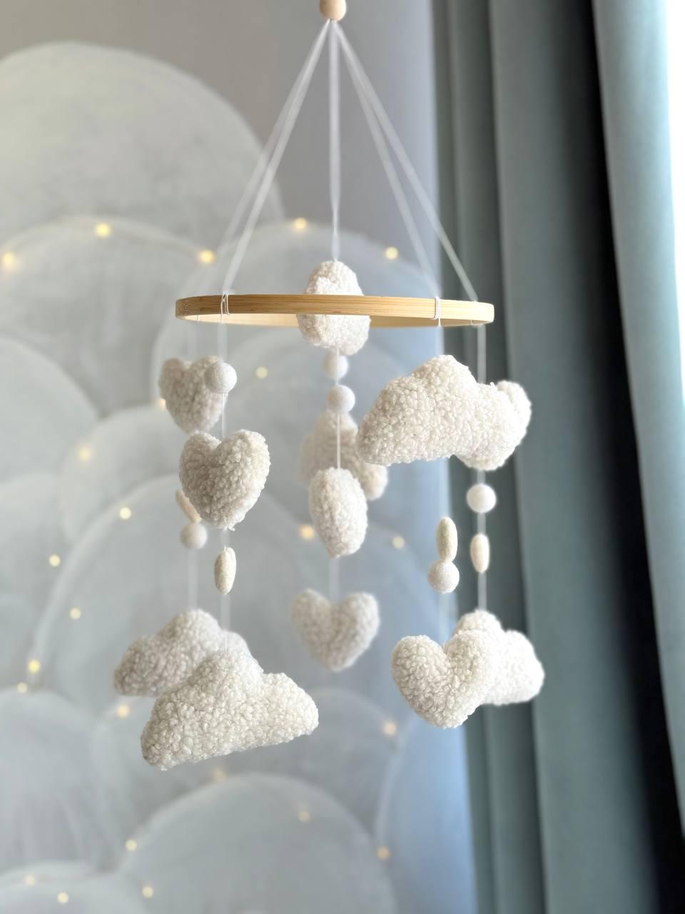 Boucle Clouds with Hearts