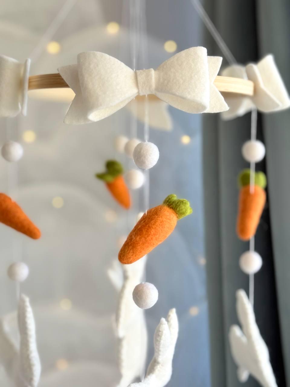 Bunny with Carrots Baby Mobile