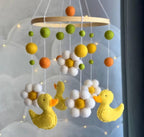 Yellow Ducks Baby Mobile with Clouds & Stars