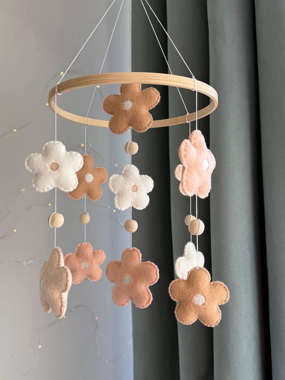 Felt Floral Baby Mobile for Crib
