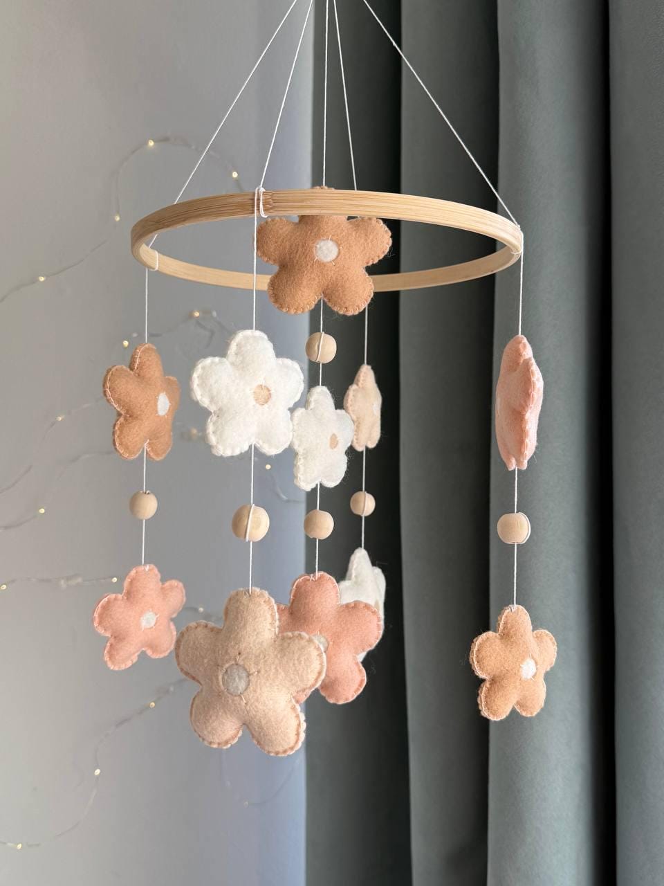 Felt Floral Baby Mobile for Crib