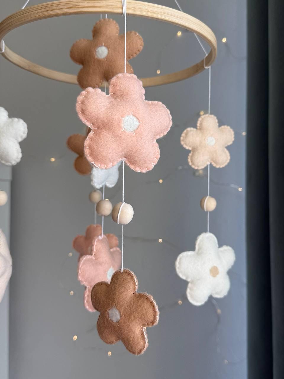 Felt Floral Baby Mobile for Crib