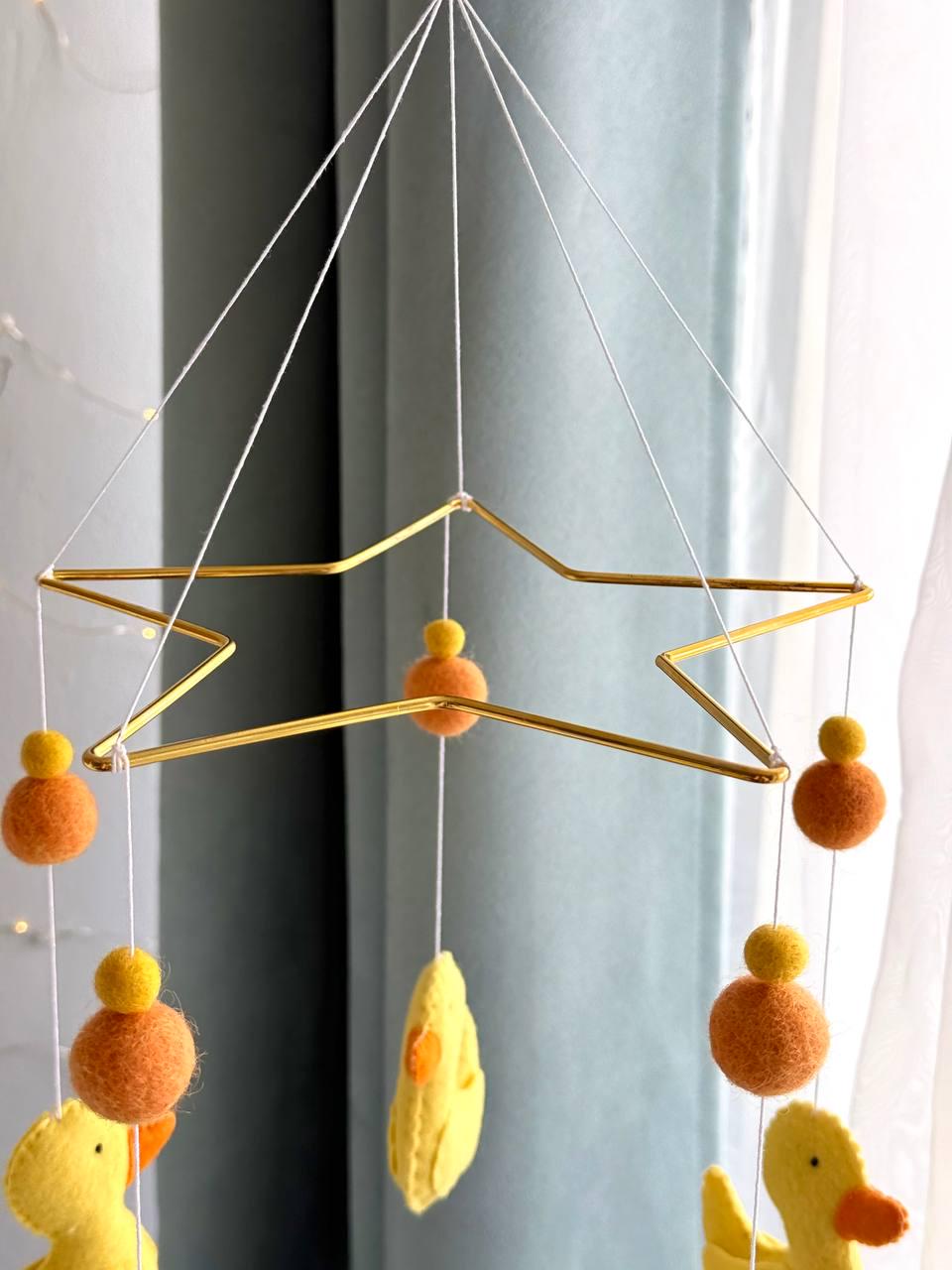 Yellow Ducks Baby Mobile