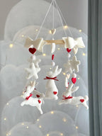 Bunny with Red Hearts Baby Mobile