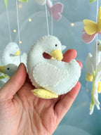 Baby Mobile with Geese, Butterflies & Flowers
