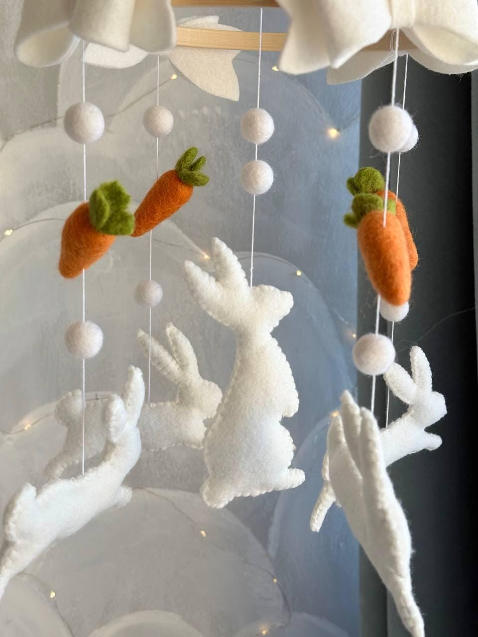 Bunny with Carrots Baby Mobile