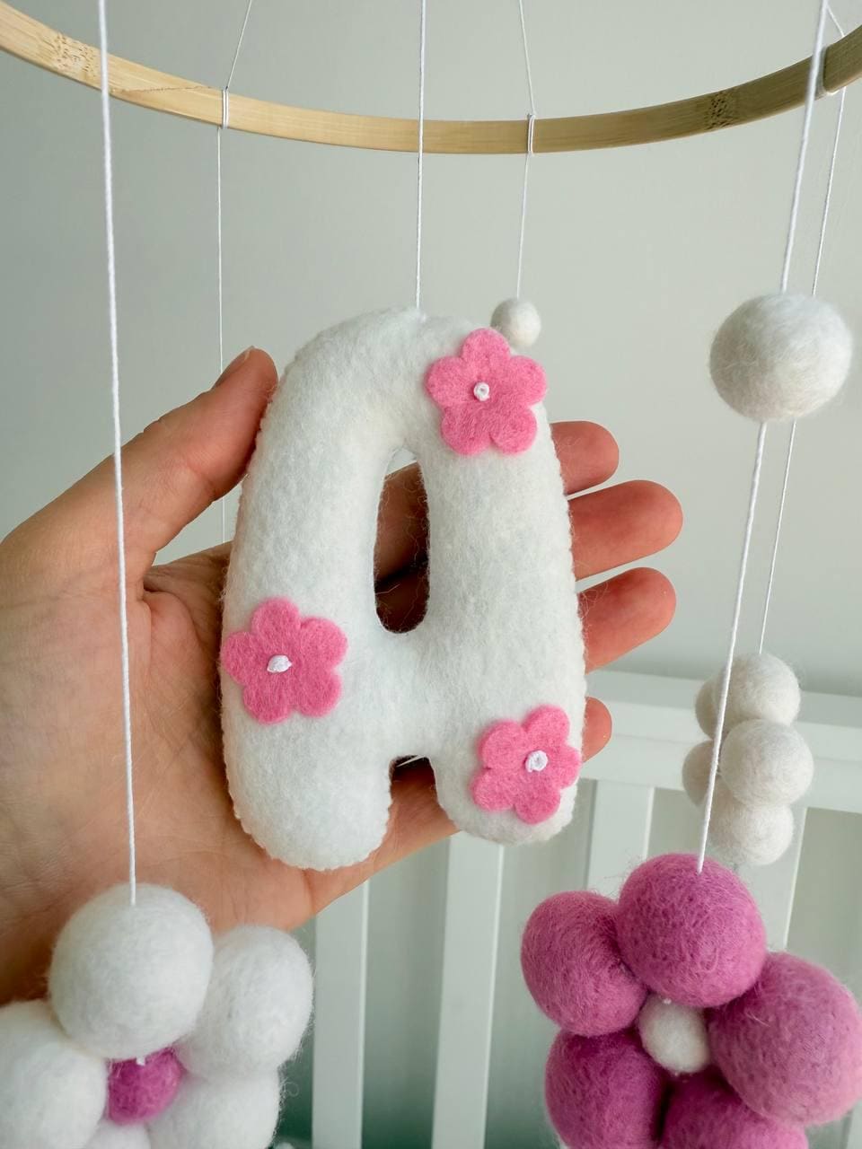 Personalizable Baby Mobile with Flowers