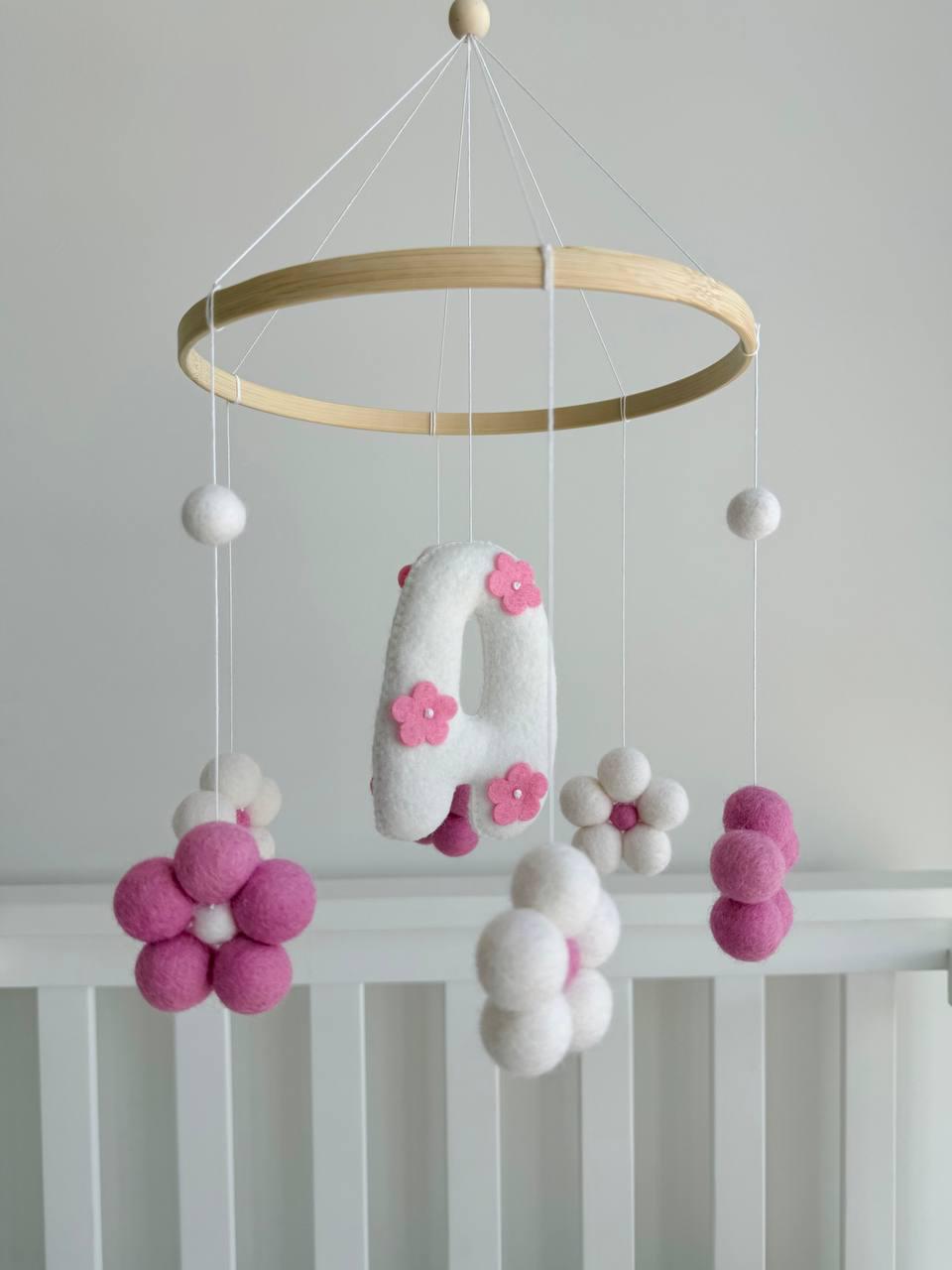 Personalizable Baby Mobile with Flowers