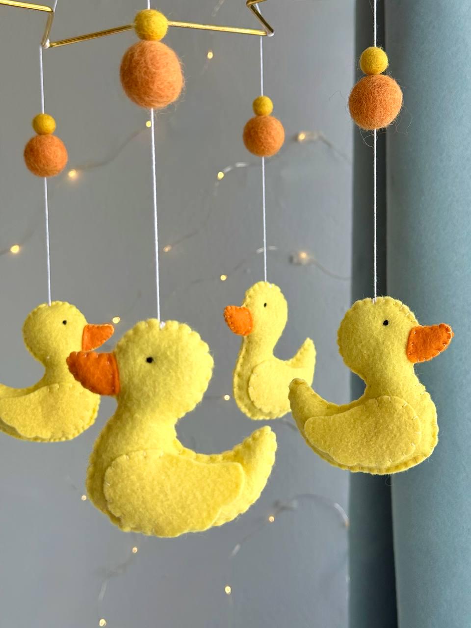 Yellow Ducks Baby Mobile