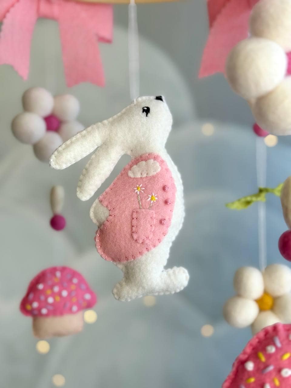 Rabbit in a Jacket Baby Mobile