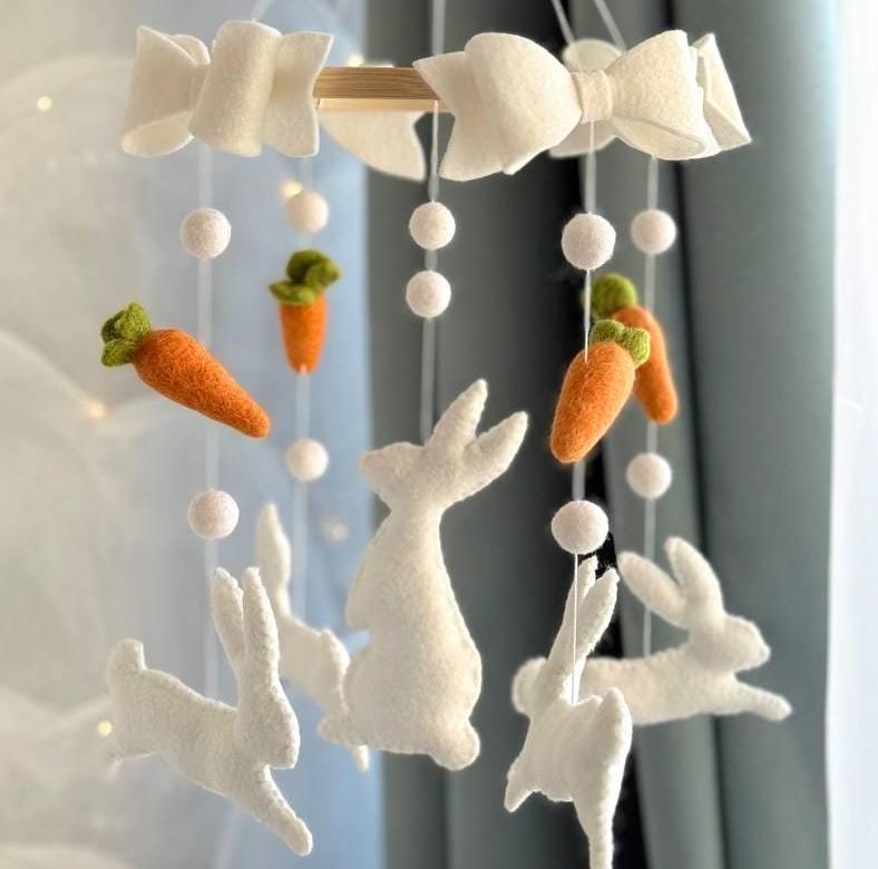 Bunny with Carrots Baby Mobile