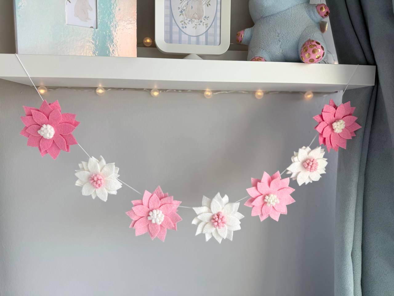 Floral Banner – Handmade Felt Baby Banner