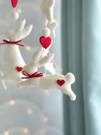Bunny with Red Hearts Baby Mobile