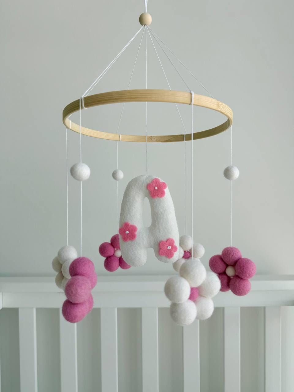 Personalizable Baby Mobile with Flowers