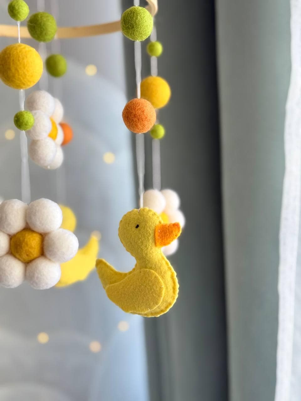Yellow Ducks Baby Mobile with Clouds & Stars