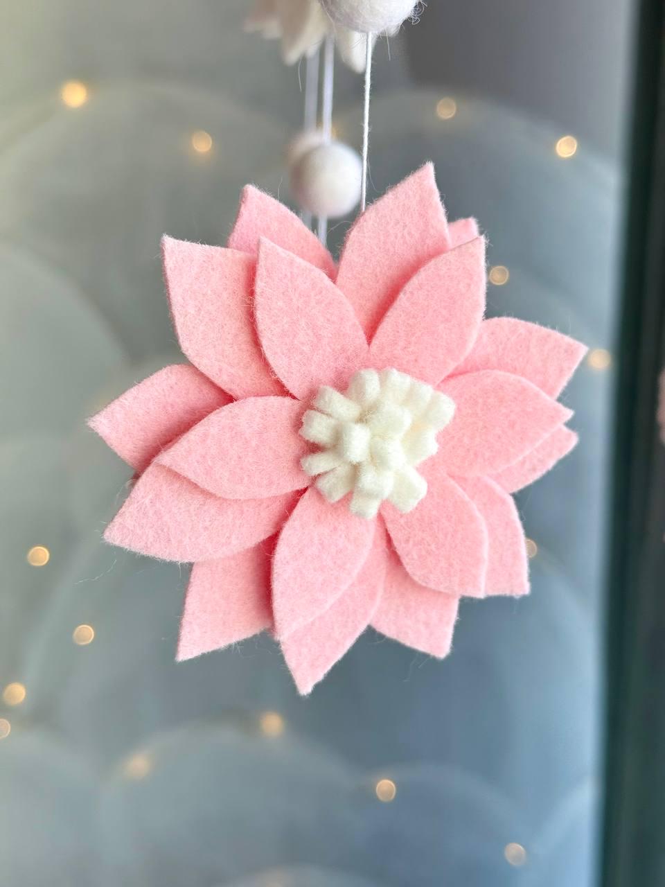 Pink Daisy Floral Baby Mobile