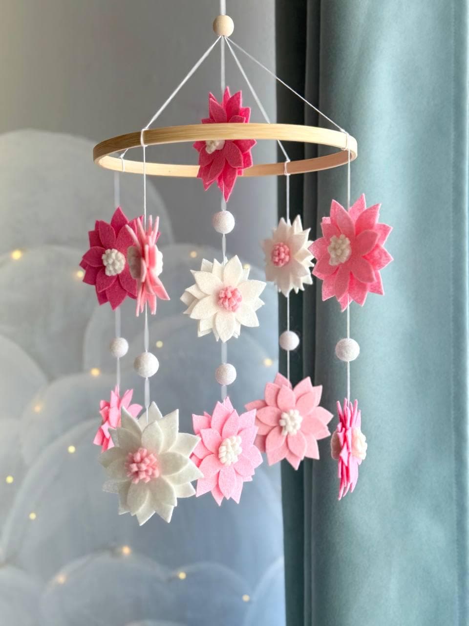 Pink Daisy Floral Baby Mobile