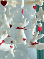 Bunny with Red Hearts Baby Mobile