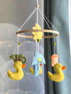 Personalizable Baby Mobile with Yellow Ducks