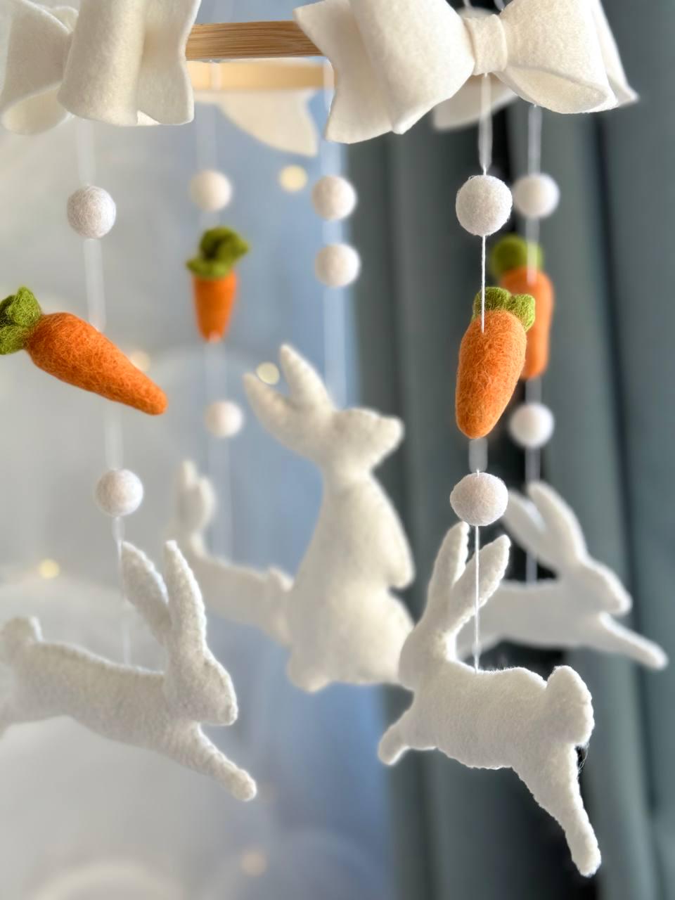 Bunny with Carrots Baby Mobile