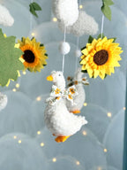 Fluffy Goose with Sunflowers Baby Mobile