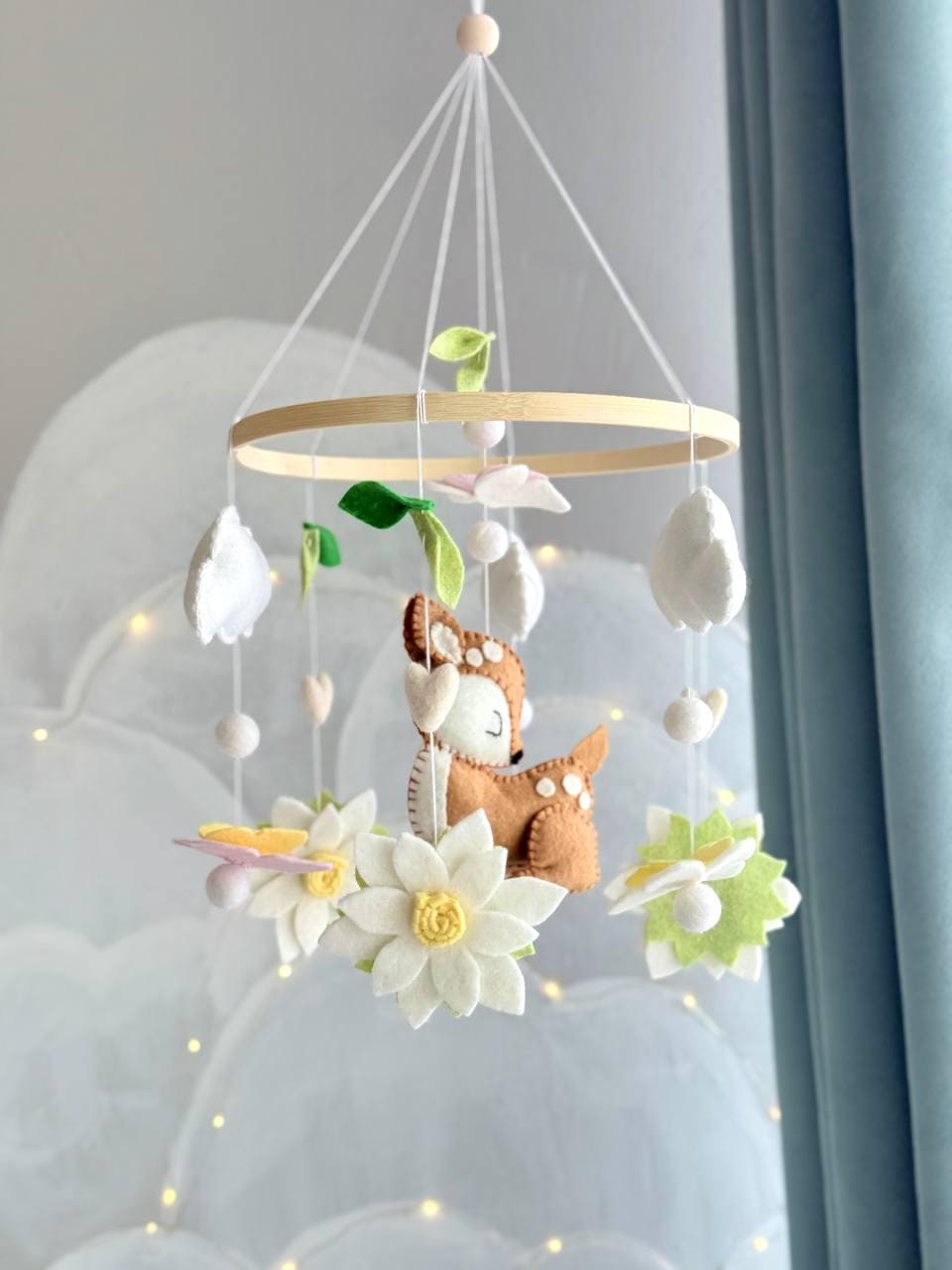 Woodland Baby Mobile – Deer Nursery Decor – Neutral Crib Mobile – Forest Baby Room Gift and Baby Shower Gift for Newborns