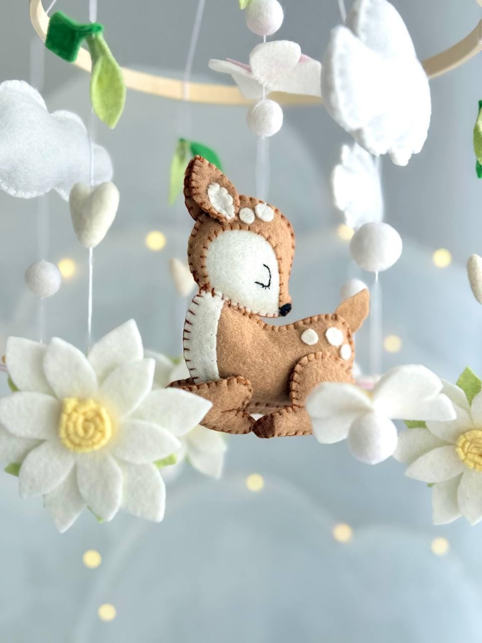 Woodland Baby Mobile – Deer Nursery Decor – Neutral Crib Mobile – Forest Baby Room Gift and Baby Shower Gift for Newborns