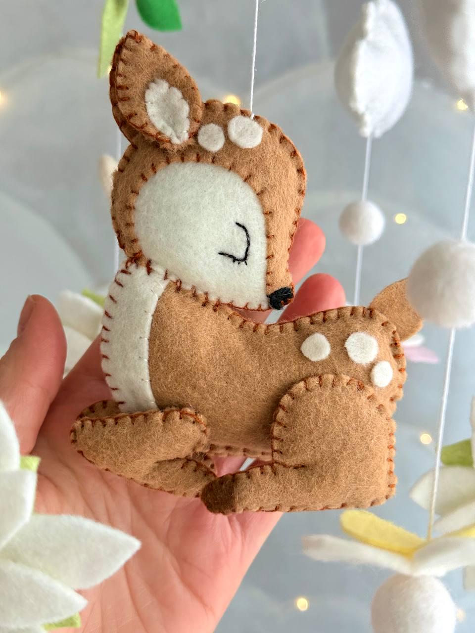 Woodland Baby Mobile – Deer Nursery Decor – Neutral Crib Mobile – Forest Baby Room Gift and Baby Shower Gift for Newborns