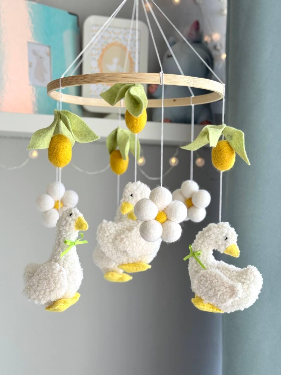 Fluffy Goose Baby Mobile