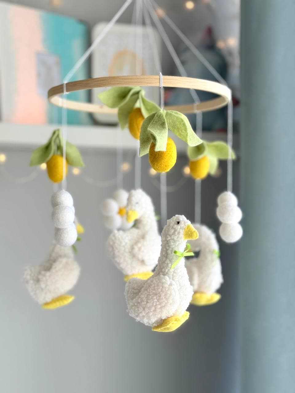 Fluffy Goose Baby Mobile