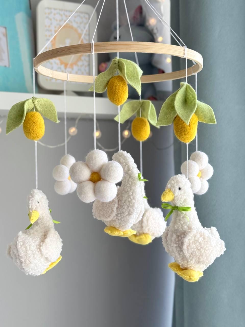 Fluffy Goose Baby Mobile