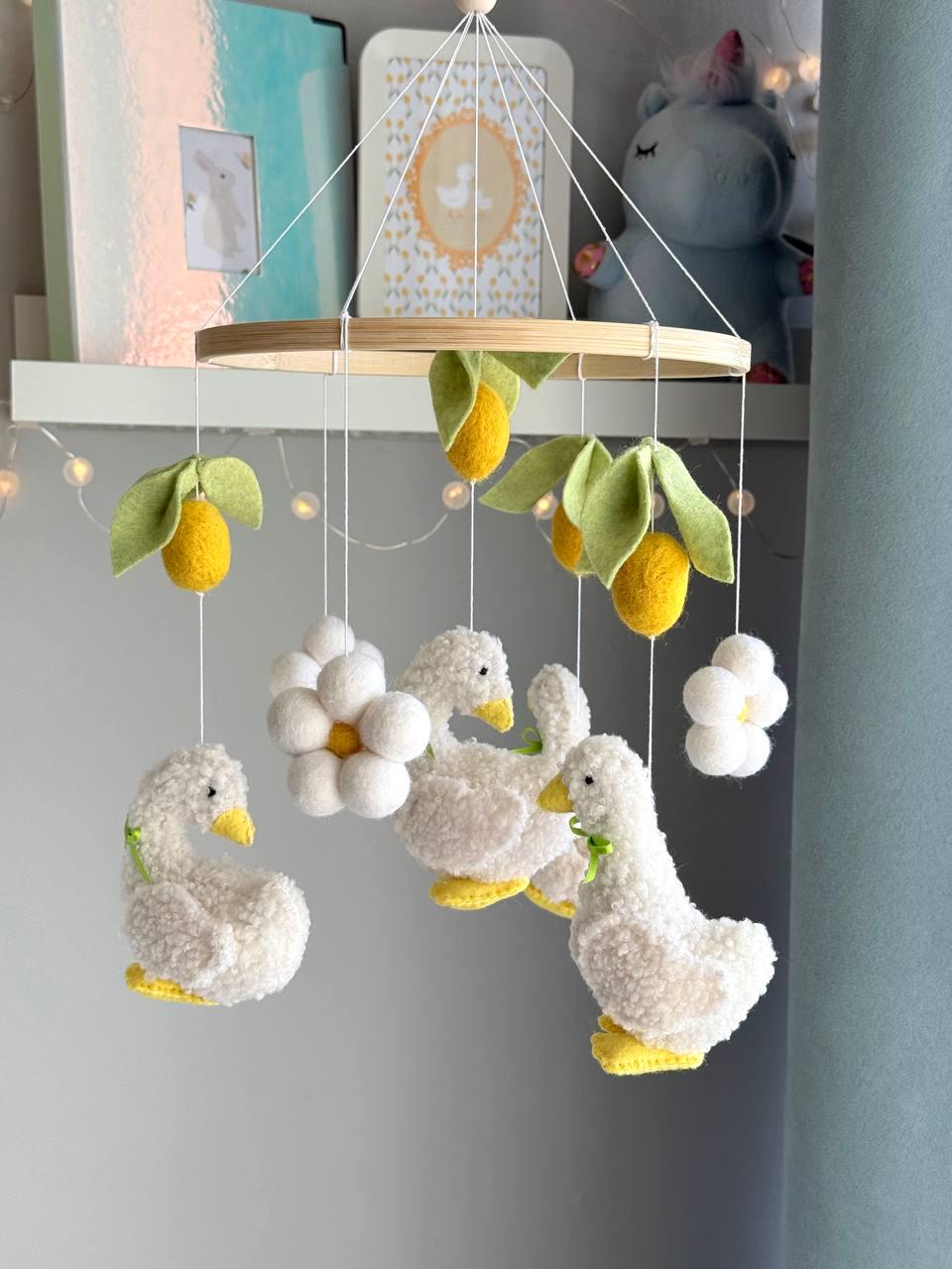 Fluffy Goose Baby Mobile