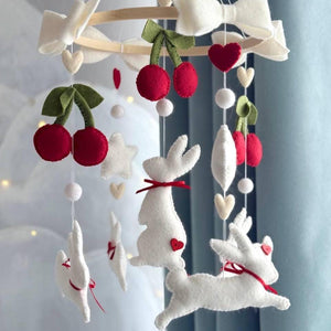 Cherry Bunny Baby Mobile