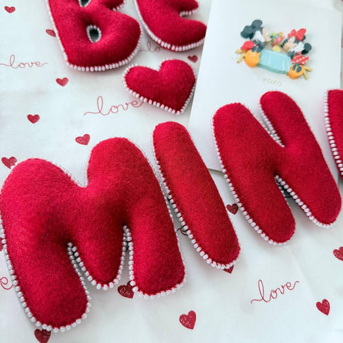 Handmade felt Valentine's Heart Banner garland