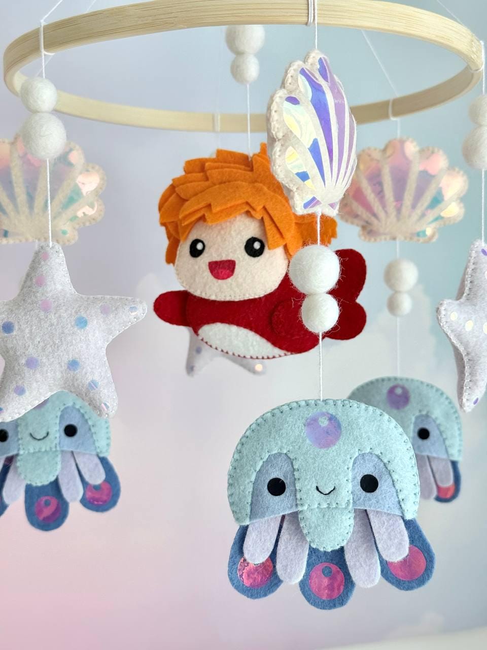 Anime Inspired Baby Mobile – Handmade Felt Baby Mobile, Crib Mobile, Nursery Decor, Newborn Baby Gift, Baby Shower Gift