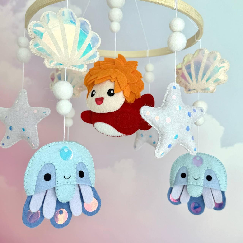 Anime Inspired Baby Mobile – Handmade Felt Baby Mobile, Crib Mobile, Nursery Decor, Newborn Baby Gift, Baby Shower Gift