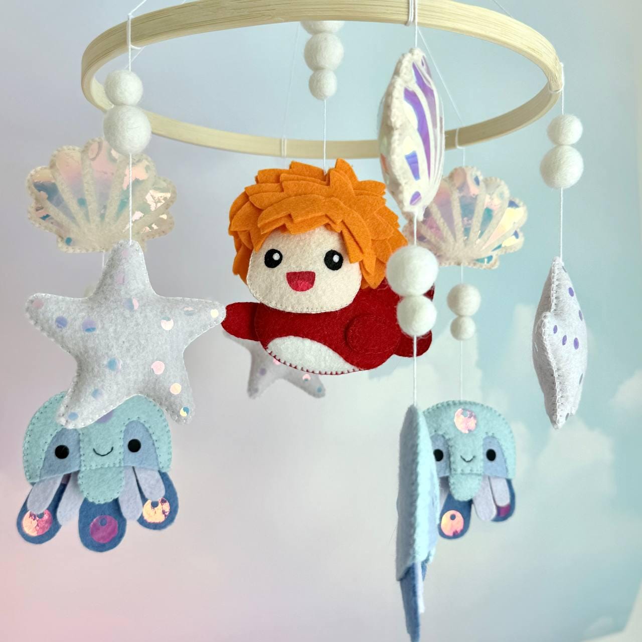 Anime Inspired Baby Mobile – Handmade Felt Baby Mobile, Crib Mobile, Nursery Decor, Newborn Baby Gift, Baby Shower Gift