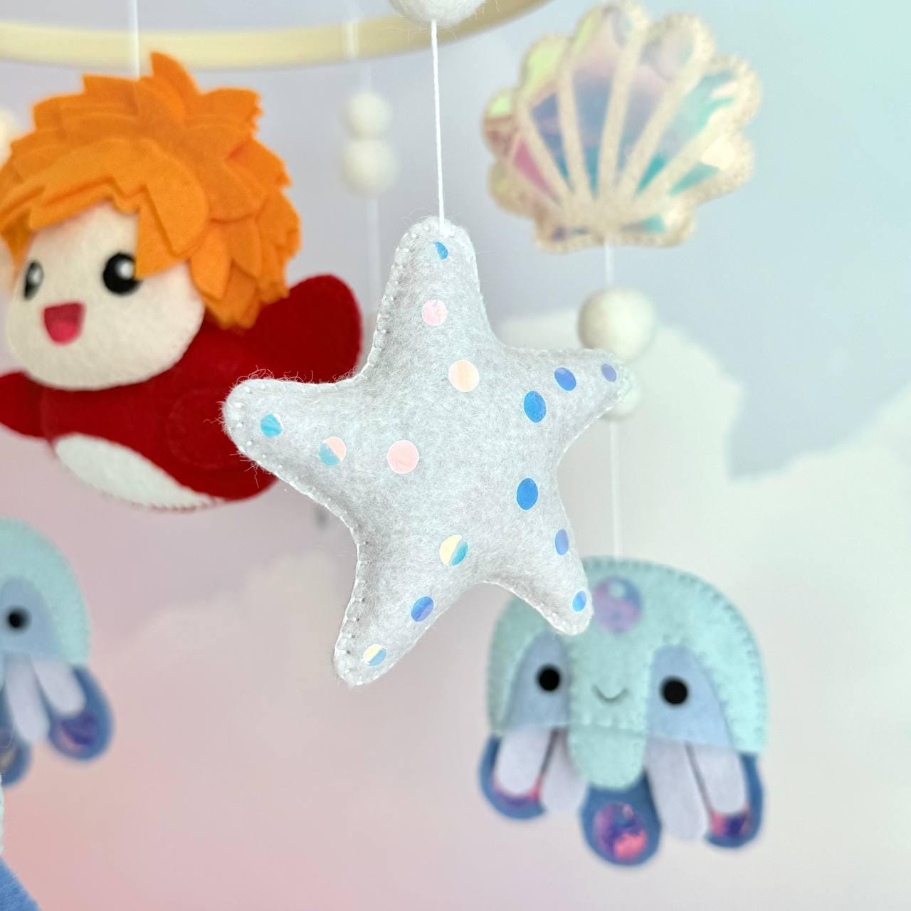 Anime Inspired Baby Mobile – Handmade Felt Baby Mobile, Crib Mobile, Nursery Decor, Newborn Baby Gift, Baby Shower Gift
