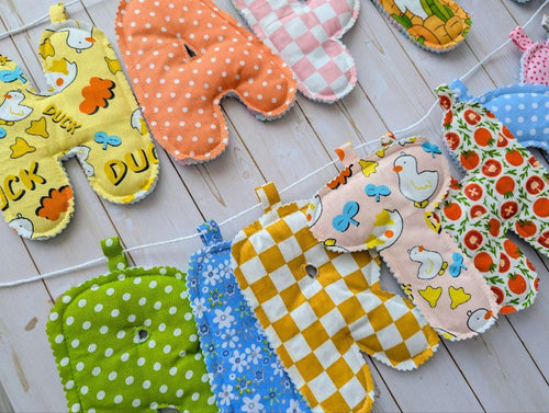 Handmade felt Happy Birthday Banner garland
